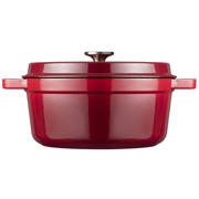thumbnail: Sola Braadpan met deksel Gietijzer - Rood - ø 24 cm / 3.2 Liter - geëmailleerde anti-aanbaklaag