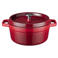 Sola Braadpan met deksel Gietijzer - Rood - ø 24 cm / 3.2 Liter - geëmailleerde anti-aanbaklaag