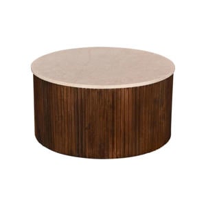 Salontafel Davi - Rond - Donkerbruin - Marmer - Ø70cm