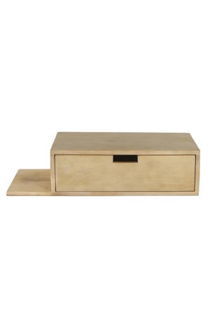 Nachtkastje Niek - Zwevend Naturel Plankje Links - 65cm