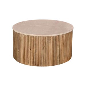 Salontafel Davi - Rond - Naturel - Marmer - Ø70cm