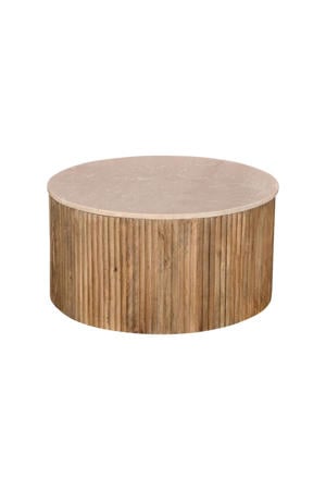 Salontafel Davi - Rond - Naturel - Marmer - Ø70cm