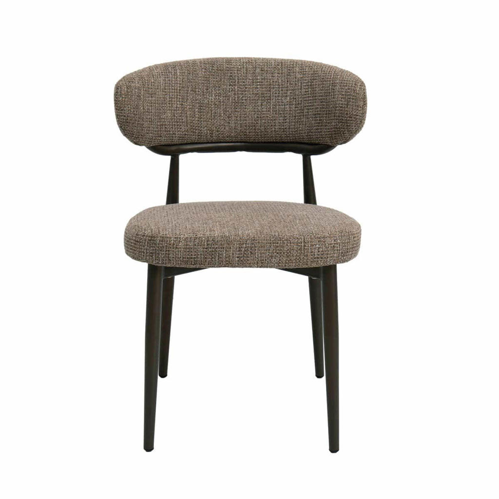 Giga Meubel Eetkamerstoel Milan - Taupe/Brons Stof - Set van 2