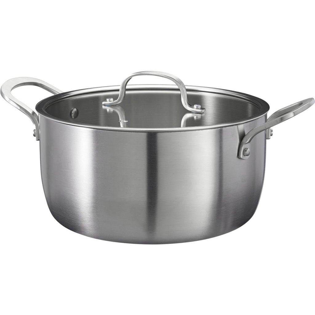 Cookinglife Kookpan met Glazen Deksel Signature Steel - RVS - ø 24 cm / 4 Liter - geschikt voor alle warmtebronnen
