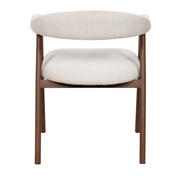 thumbnail: Giga Meubel Eetkamerstoel Mila - Beige/Walnoot - Zithoogte 48cm (set van 2)