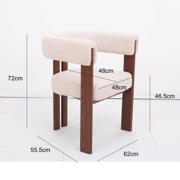 thumbnail: Giga Meubel Eetkamerstoel Aragon - Beige/Naturel - Zithoogte 46cm - Set van 2