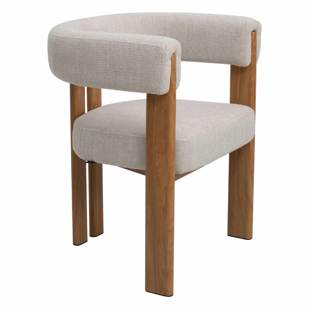 Giga Meubel Eetkamerstoel Aragon - Beige/Naturel - Zithoogte 46cm - Set van 2