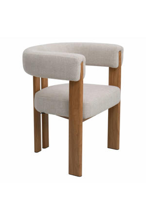 Eetkamerstoel Aragon - Beige/Naturel - Zithoogte 46cm - Set van 2