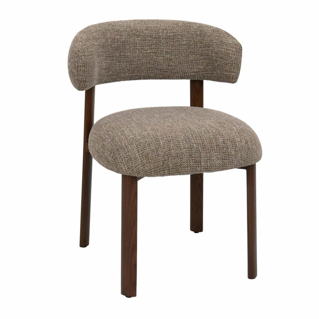 Giga Meubel Eetkamerstoel Alamo - Taupe/Walnoot - Set van 2