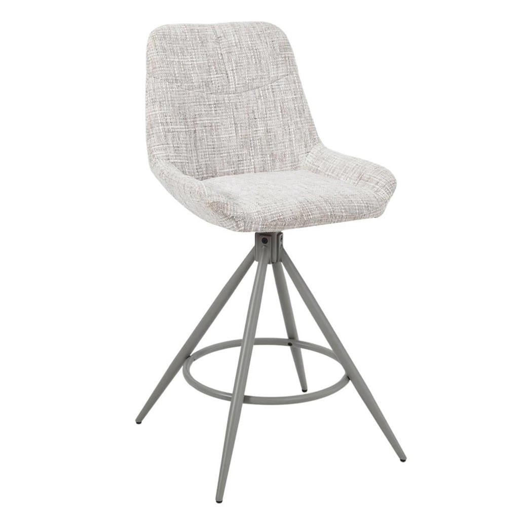 Giga Meubel Barkruk Senna - Greige - Draaibaar - Zithoogte 67cm - Set van 2