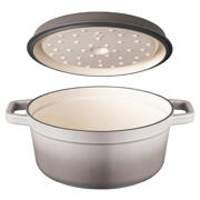 thumbnail: Sola Braadpan met deksel Gietijzer - Grijs - ø 24 cm / 3.2 Liter - geëmailleerde anti-aanbaklaag