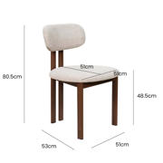 thumbnail: Giga Meubel Eetkamerstoel Noor - Beige/Zwart - 51x53x81cm (set van 2)