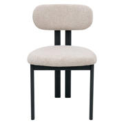 thumbnail: Giga Meubel Eetkamerstoel Noor - Beige/Zwart - 51x53x81cm (set van 2)