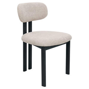 Eetkamerstoel Noor - Beige/Zwart - 51x53x81cm (set van 2) 