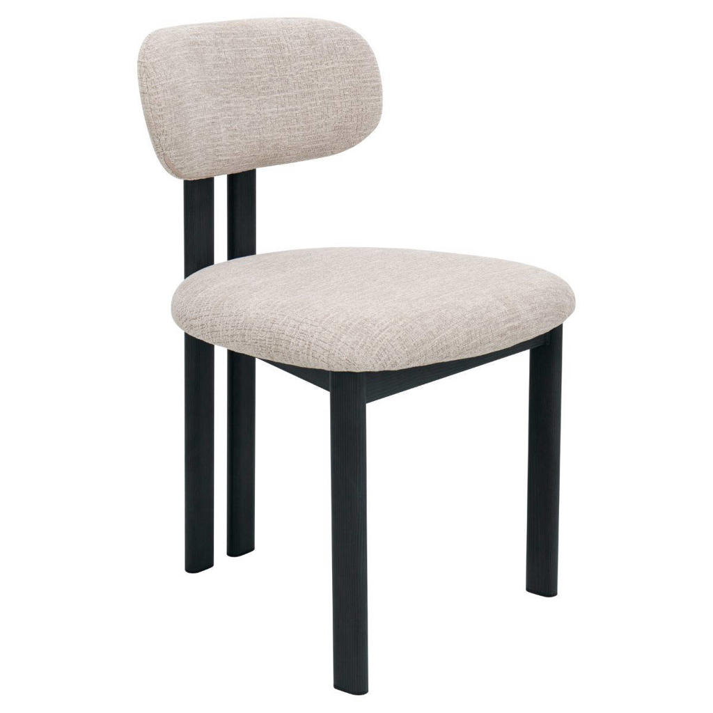 Giga Meubel Eetkamerstoel Noor - Beige/Zwart - 51x53x81cm (set van 2)