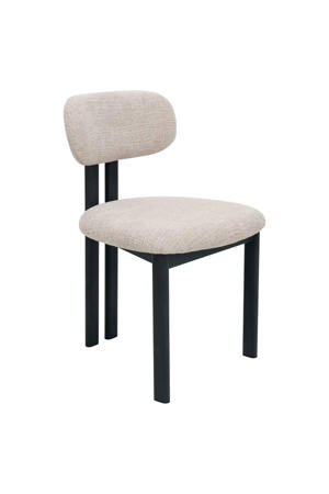 Eetkamerstoel Noor - Beige/Zwart - 51x53x81cm (set van 2)