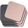 Cookinglife Onderzetters - Vegan leer - Grijs / Roze - dubbelzijdig - 10 x 10 cm - 6 Stuks -
