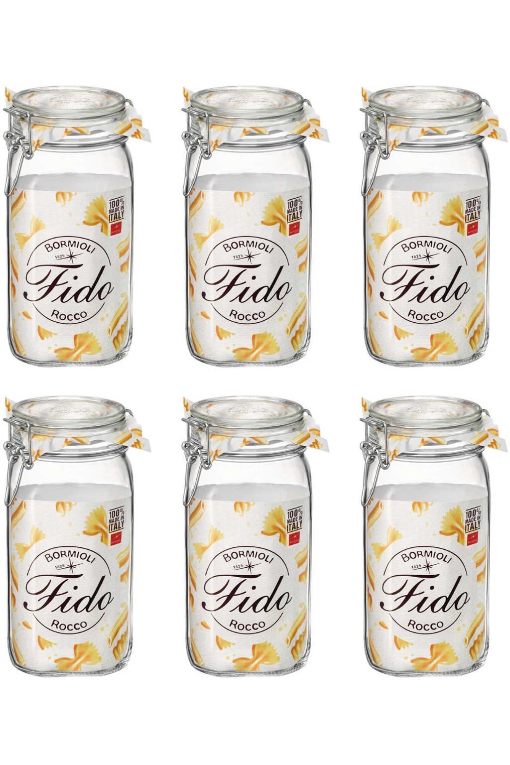 Bormioli Rocco Weckpot Fido 11 x 11 cm / 1.5 liter - 6 stuks