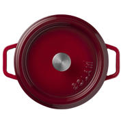 thumbnail: Sola Braadpan met deksel Gietijzer - Rood - ø 28 cm / 5 Liter - geëmailleerde anti-aanbaklaag