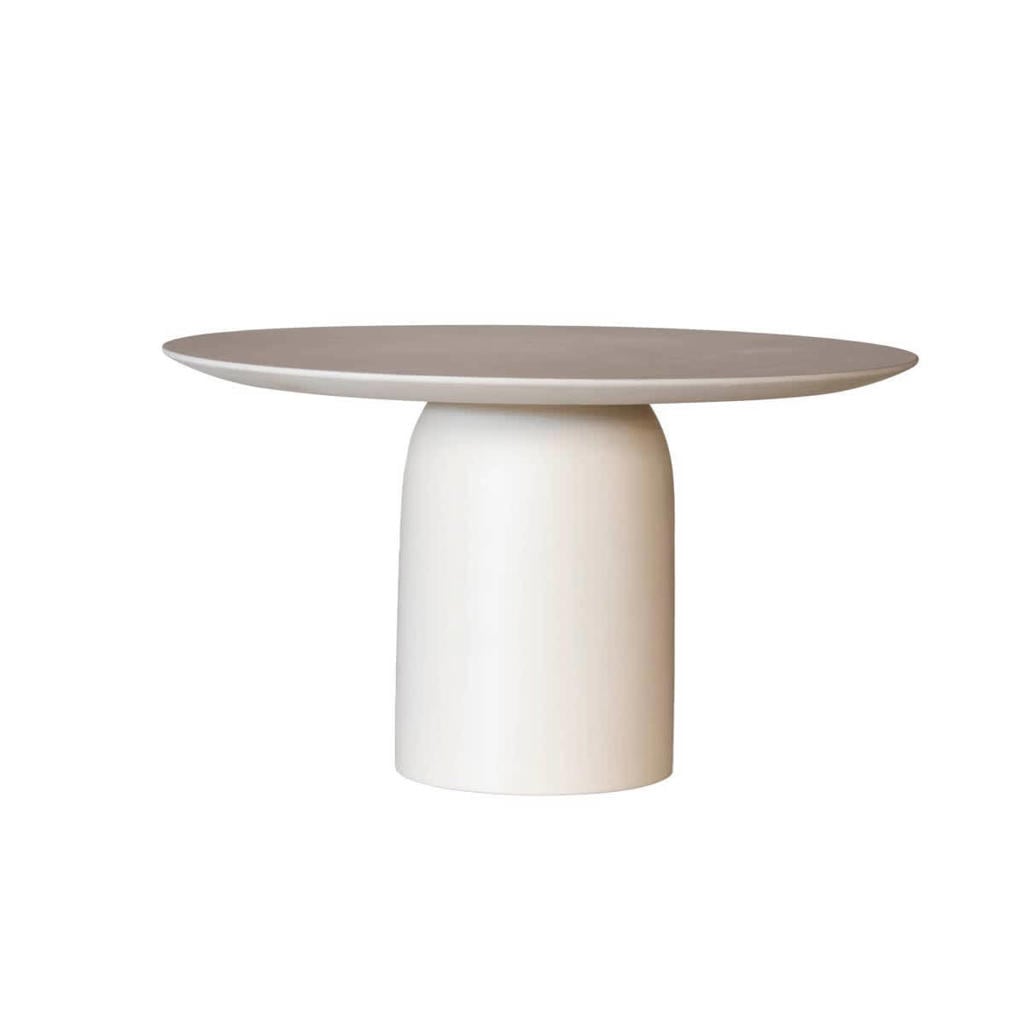 Giga Meubel Eettafel Dalarö - Rond Beige Eco Composiet - 130cm
