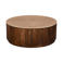 Giga Meubel Salontafel Elan Rond - Travertin - Walnoot - 90x90x35cm