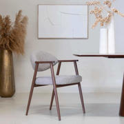 thumbnail: Giga Meubel Eetkamerstoel Karup - Taupe/Walnoot - Set van 2