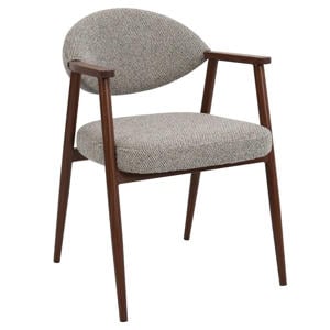 Eetkamerstoel Karup - Taupe/Walnoot - Set van 2