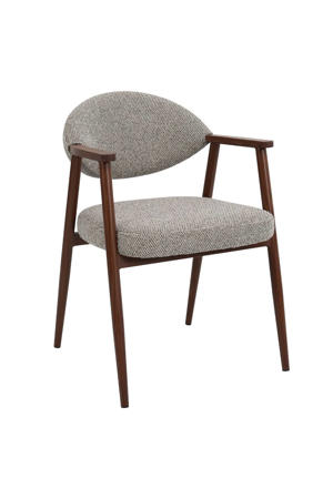 Eetkamerstoel Karup - Taupe/Walnoot - Set van 2
