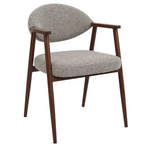 Eetkamerstoel Karup - Taupe/Walnoot - Set van 2 
