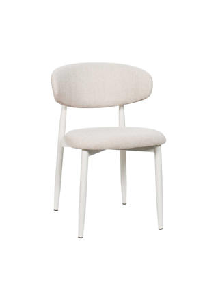 Eetkamerstoel Alexia - Beige/Wit - Set van 2 