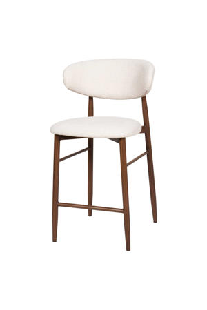Barkruk Alexia - Beige/Walnoot (set van 2)