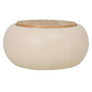 thumbnail: Giga Meubel Salontafel Draby - Rond Beige/Naturel - Incl. Opbergruimte - 73cm
