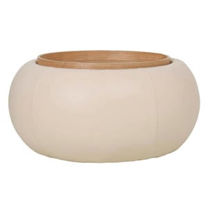 Salontafel Draby - Rond Beige/Naturel - Incl. Opbergruimte - 73cm