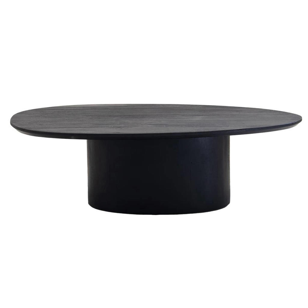 Giga Meubel Salontafel Nara - Organisch - Zwart - Mangohout - 110cm