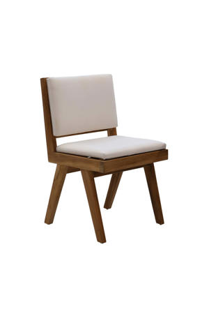 Eetkamerstoel Lowen - Stof/Teakhout - Beige - Set van 2 