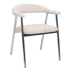 Eetkamerstoel Sorø - Beige/Chrome - Set van 2