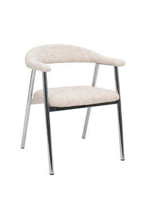 Eetkamerstoel Sorø - Beige/Chrome - Set van 2 