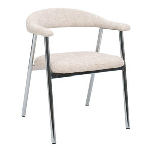 Eetkamerstoel Sorø - Beige/Chrome - Set van 2