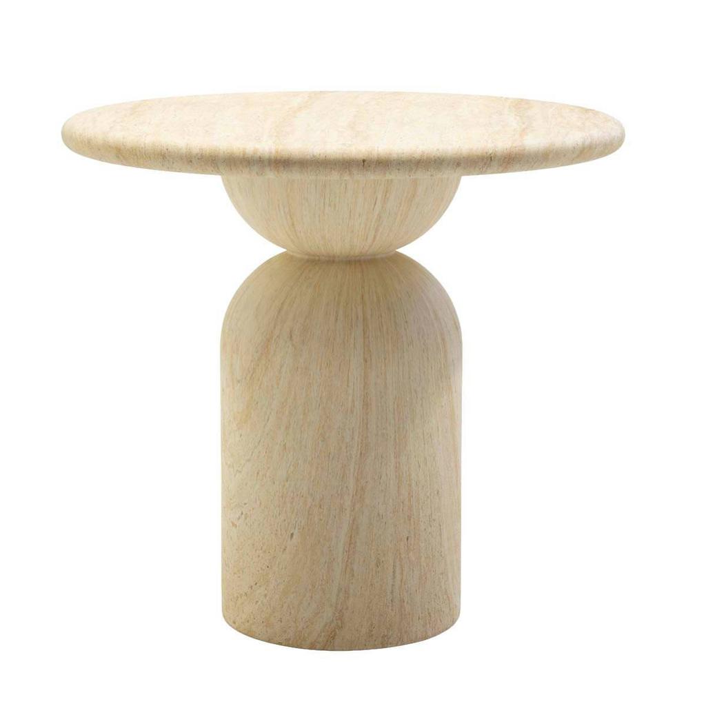 Giga Meubel Eettafel Djurö - Rond Travertin Eco Composiet - 80cm