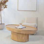 thumbnail: Giga Meubel Salontafel Sola Ovaal - Mangohout - Naturel - 120x65x39cm