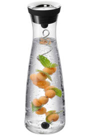 thumbnail: WMF Karaf / Waterkaraf - Basic - Drupvrij - Incl. Fruitfilter - Zwart / Zilver - 1.5 liter