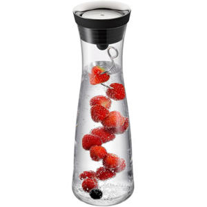 Karaf / Waterkaraf - Basic - Drupvrij - Incl. Fruitfilter - Zwart / Zilver - 1.5 liter