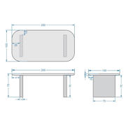 thumbnail: Giga Meubel Eettafel Maya - Deens Ovaal - Beige Betonlook - 200x100x75cm