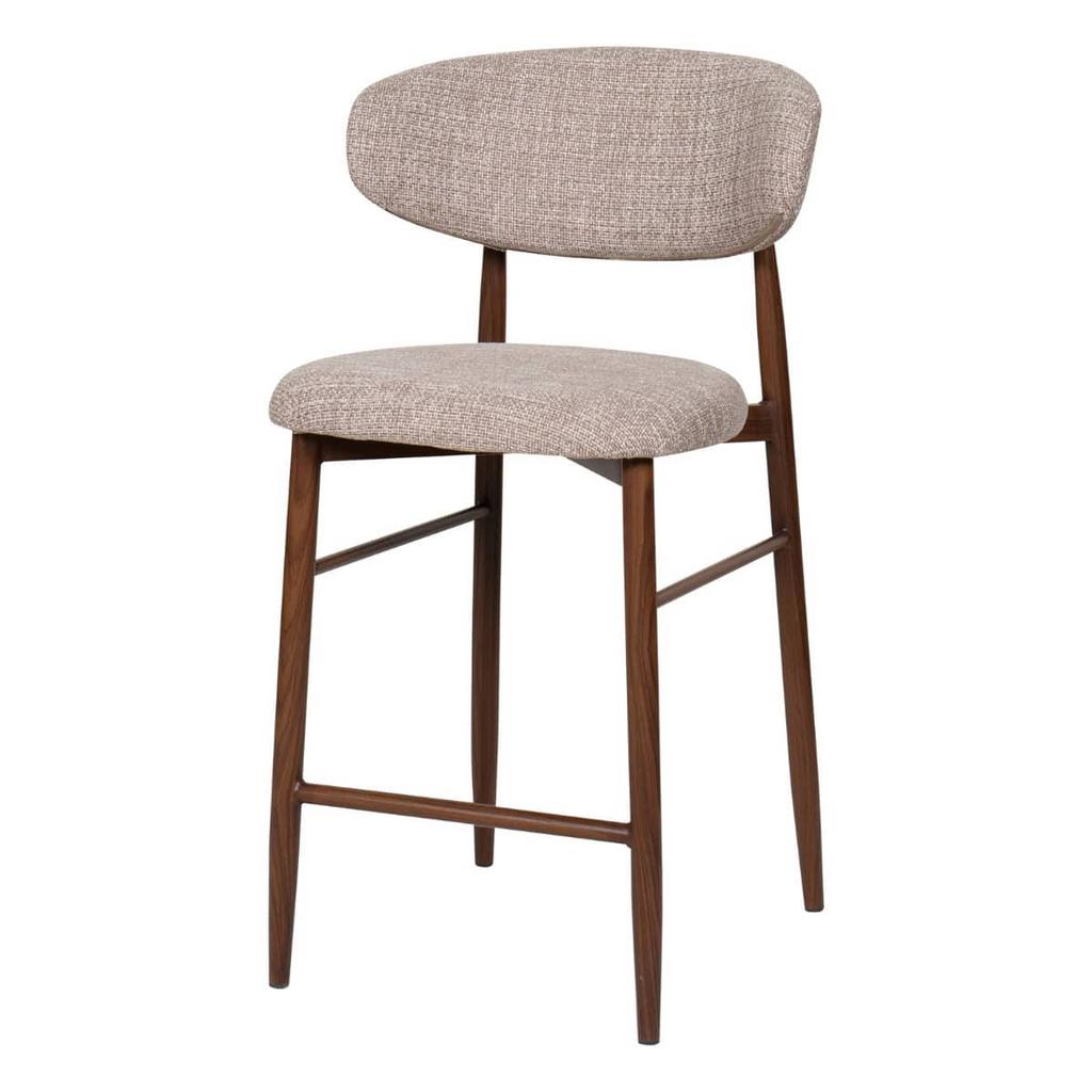 Giga Meubel Barstoel Alexia - Taupe/Walnoot - Set van 2