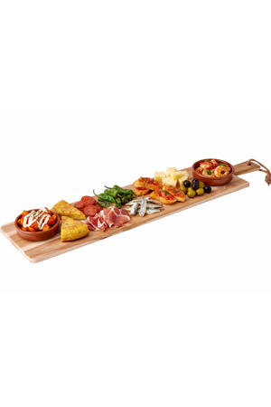 Serveerplank / Tapasplank - Teak - 100 x 20 cm - Houten Plank voor Hapjes en Gerechten