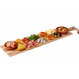 Serveerplank / Tapasplank - Teak - 100 x 20 cm - Houten Plank voor Hapjes en Gerechten