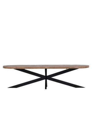 Eettafel Barn - Naturel Mangohout Metaal - 300x100x78cm