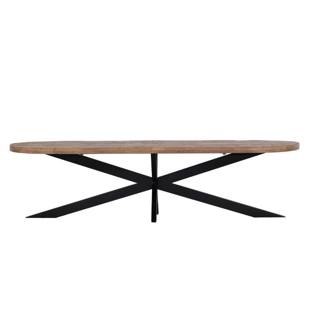 Giga Meubel Eettafel Barn - Naturel Mangohout Metaal - 300x100x78cm