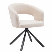 thumbnail: Giga Meubel Eetkamerstoel Elle - Stof/Metaal - Beige - Set van 2