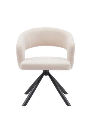 Eetkamerstoel Elle - Stof/Metaal - Beige - Set van 2